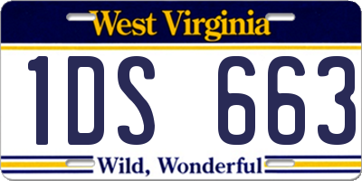 WV license plate 1DS663