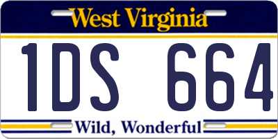 WV license plate 1DS664