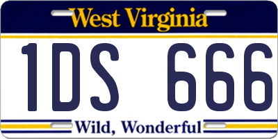 WV license plate 1DS666