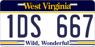 WV license plate 1DS667