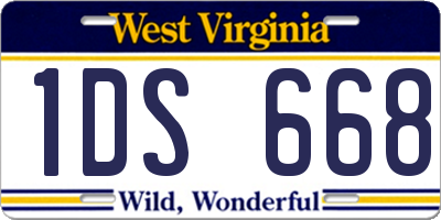 WV license plate 1DS668