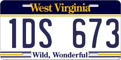 WV license plate 1DS673