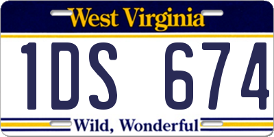 WV license plate 1DS674