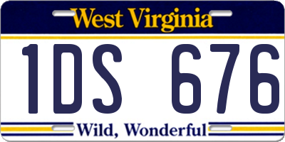 WV license plate 1DS676