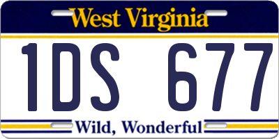WV license plate 1DS677