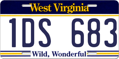WV license plate 1DS683