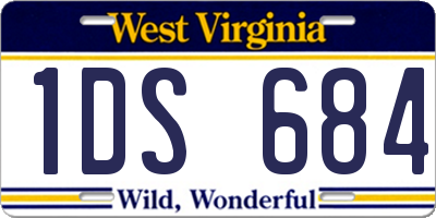 WV license plate 1DS684
