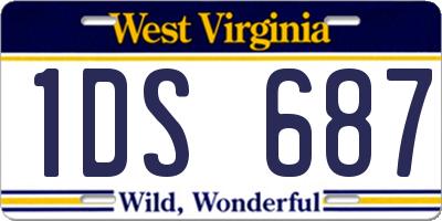 WV license plate 1DS687