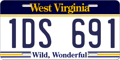WV license plate 1DS691