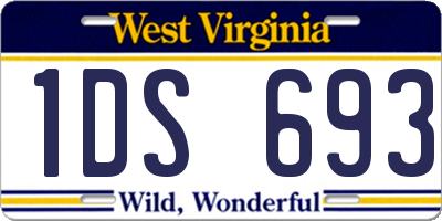 WV license plate 1DS693