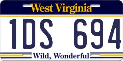 WV license plate 1DS694