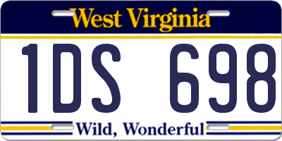 WV license plate 1DS698