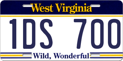 WV license plate 1DS700