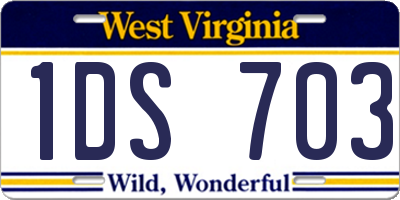 WV license plate 1DS703