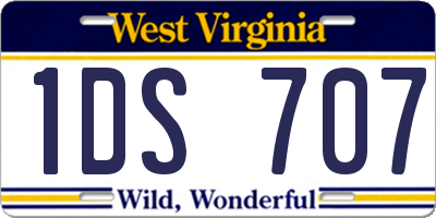 WV license plate 1DS707