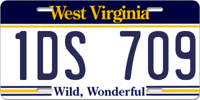WV license plate 1DS709