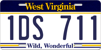 WV license plate 1DS711