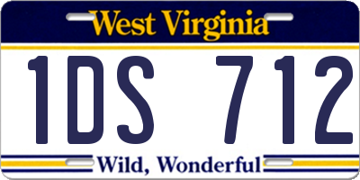 WV license plate 1DS712
