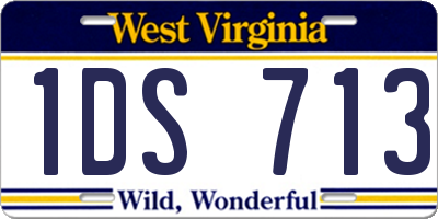 WV license plate 1DS713