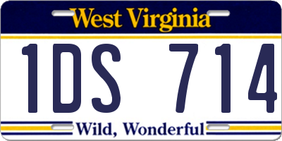 WV license plate 1DS714
