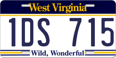 WV license plate 1DS715