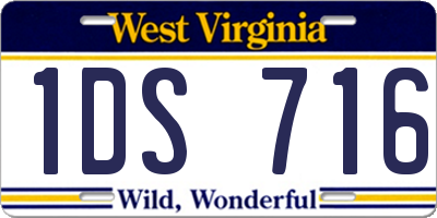 WV license plate 1DS716
