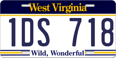 WV license plate 1DS718