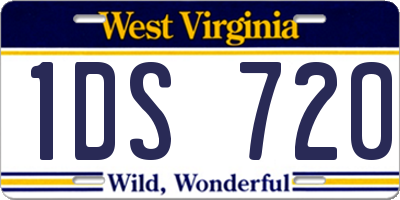 WV license plate 1DS720