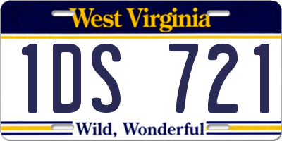 WV license plate 1DS721