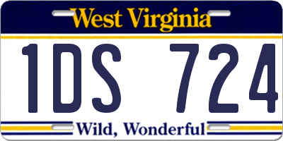 WV license plate 1DS724