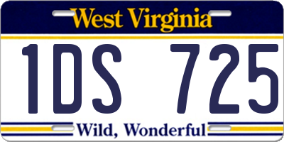 WV license plate 1DS725
