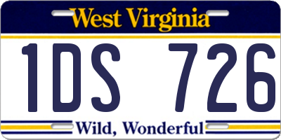 WV license plate 1DS726