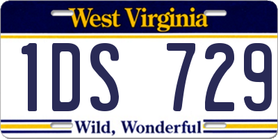 WV license plate 1DS729