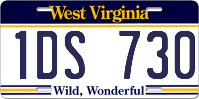 WV license plate 1DS730