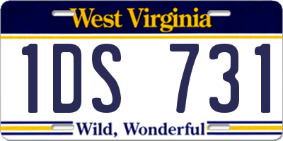 WV license plate 1DS731