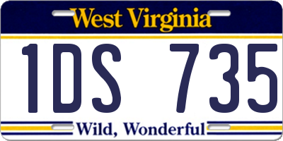 WV license plate 1DS735