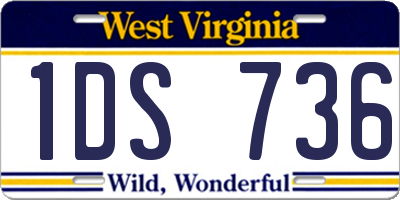 WV license plate 1DS736