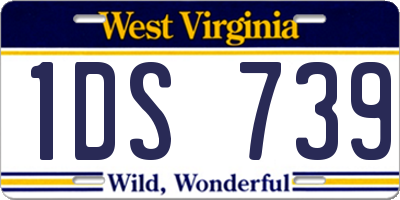 WV license plate 1DS739