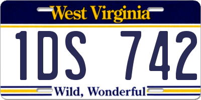 WV license plate 1DS742