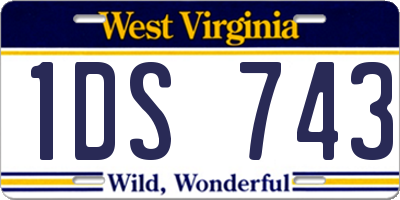 WV license plate 1DS743