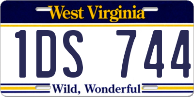 WV license plate 1DS744