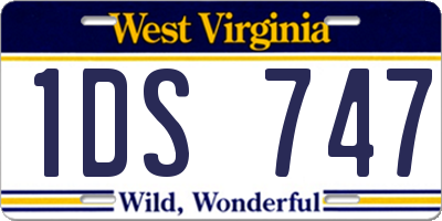 WV license plate 1DS747