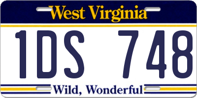 WV license plate 1DS748