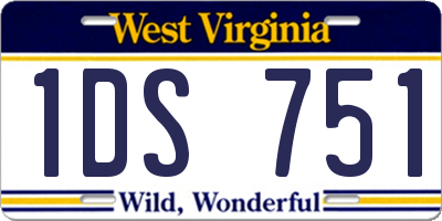 WV license plate 1DS751
