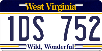 WV license plate 1DS752