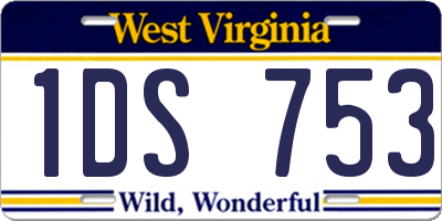 WV license plate 1DS753