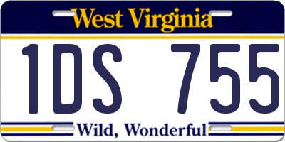 WV license plate 1DS755