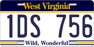 WV license plate 1DS756