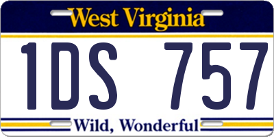 WV license plate 1DS757