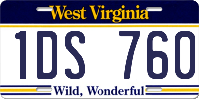 WV license plate 1DS760